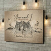 Personalized canvas print Wolves Romance