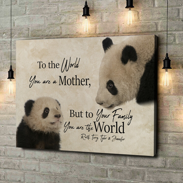 Personalized canvas print Mother Panda