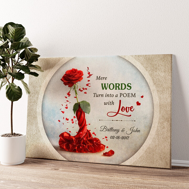 Personalized canvas print Rose For Two