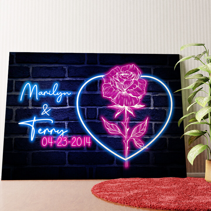 Personalized mural Rose Heart