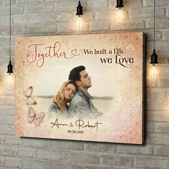 Personalized canvas print We Love Life