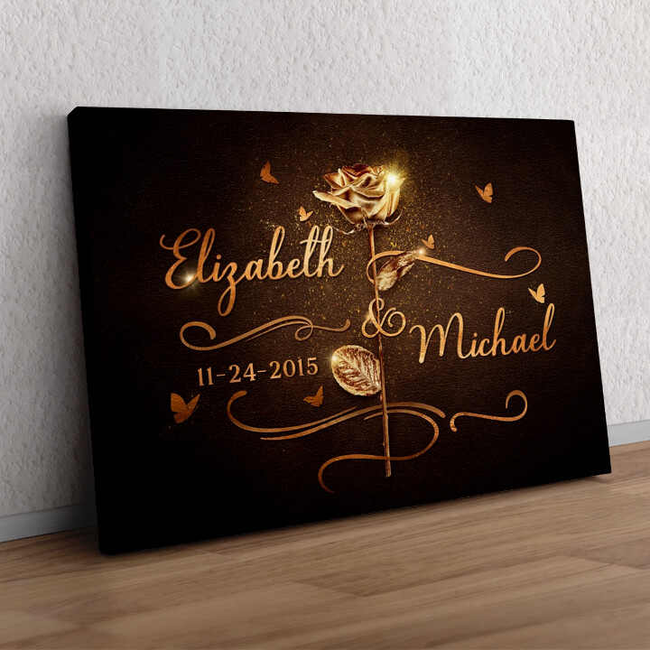 Personalized gift Golden Rose