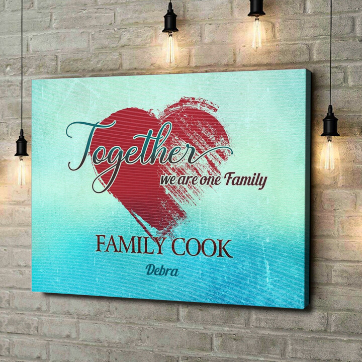 Personalized canvas print Family heart
