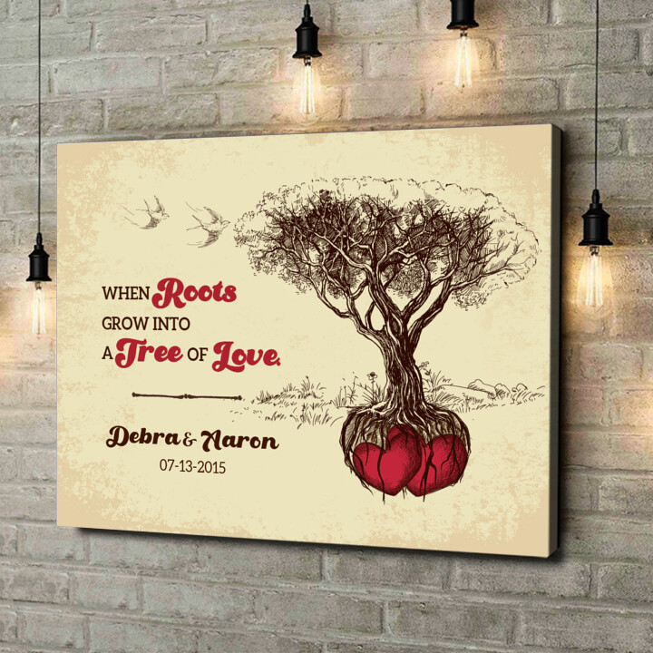 Personalized canvas print Tree Of Love
