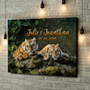 Personalized canvas print Tiger Couple