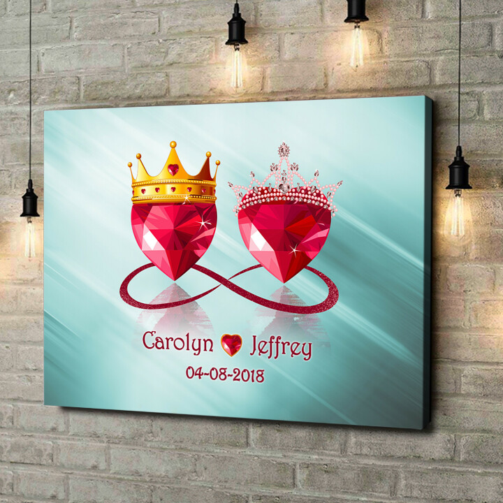 Personalized canvas print Royal Love