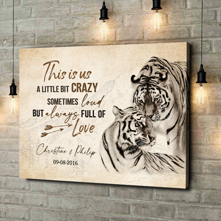 Personalized canvas print Tiger Love