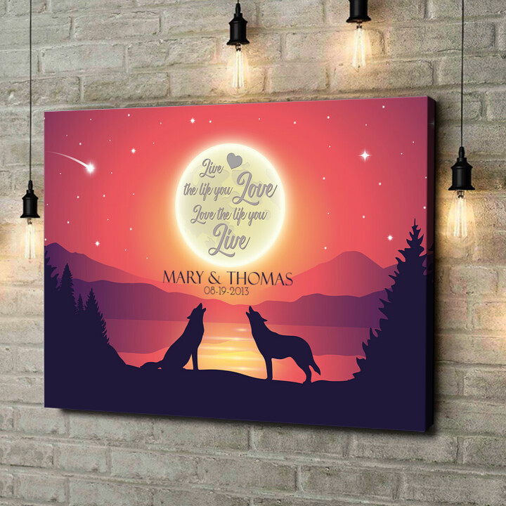 Personalized canvas print Love In The Moonlight