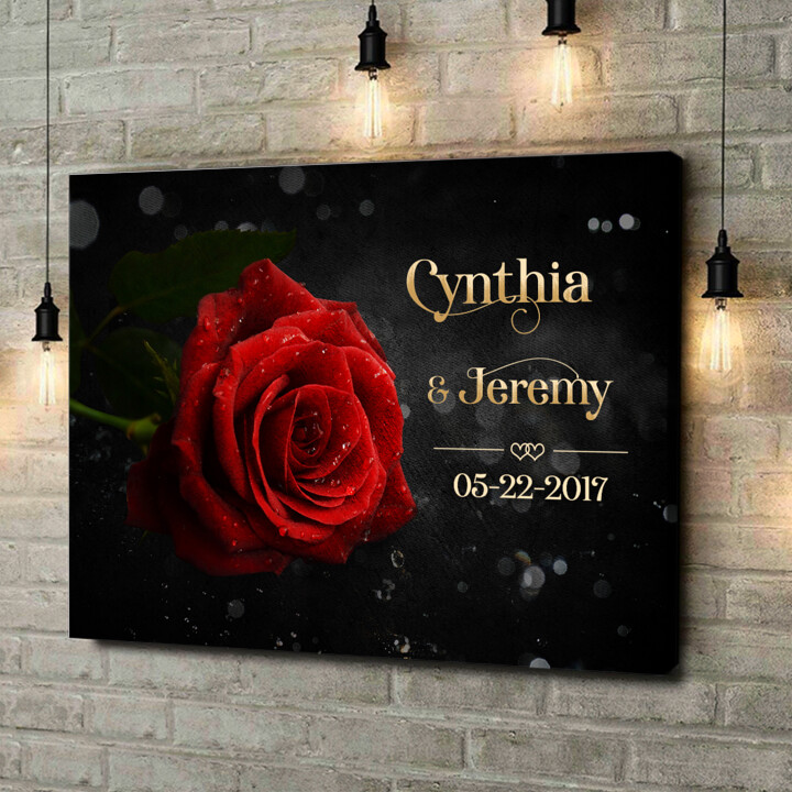 Personalized canvas print Rose Of Love