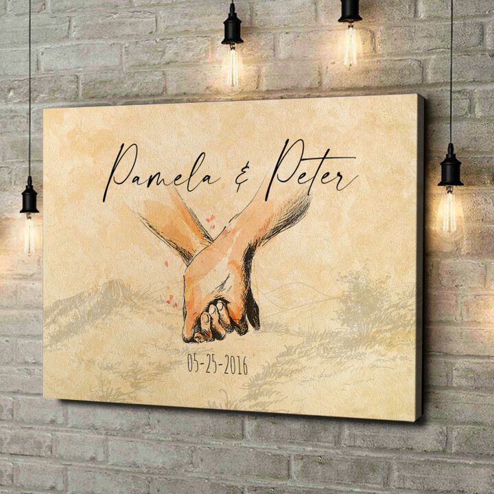 Personalized canvas print Hand In Hand