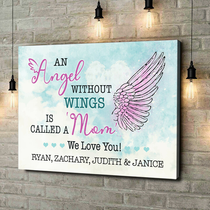 Personalized canvas print Angel Of The Family