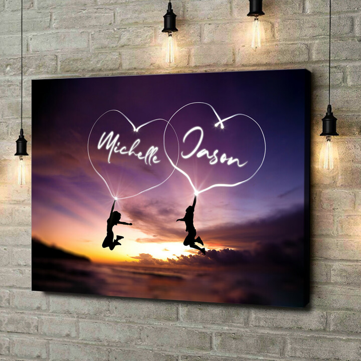 Personalized canvas print Happiness