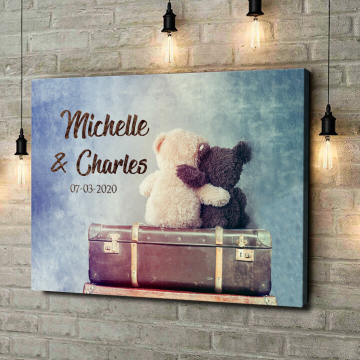 Personalized canvas print Teddy Bears