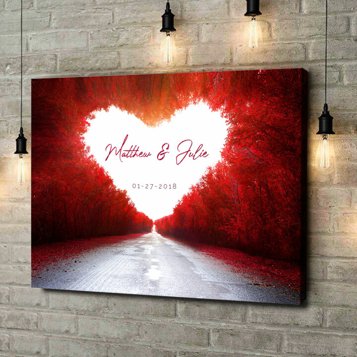 Personalized canvas print Love Road