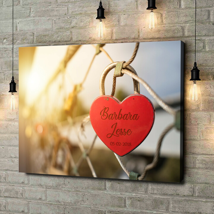 Personalized canvas print Secured Love