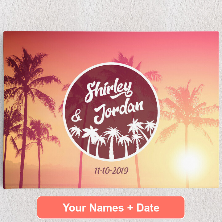 Personalized Canvas Love Under The Palms