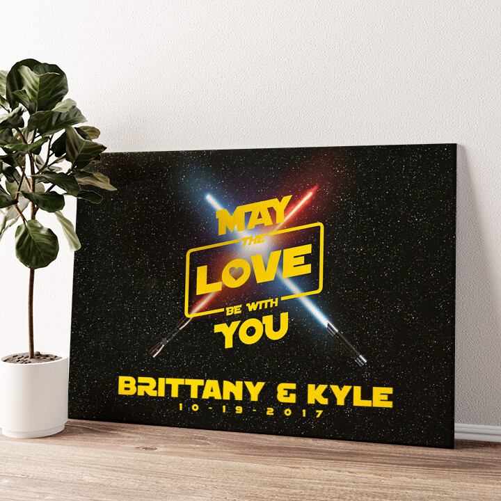 Personalized canvas print May The Love Be With You