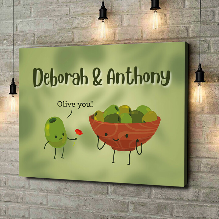 Personalized canvas print Olive You