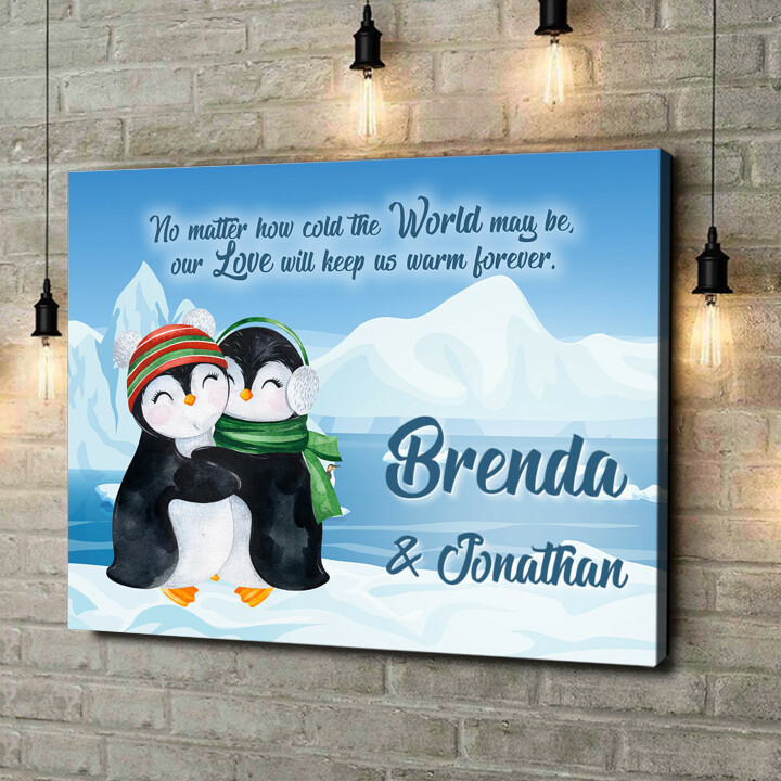 Personalized canvas print Penguins