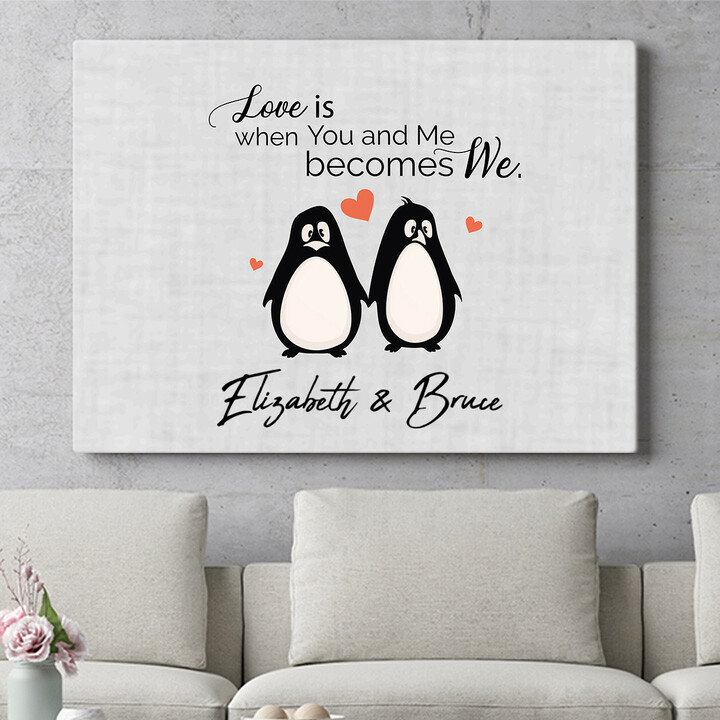 Personalized gift Set Of Penguins