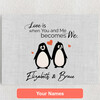 Personalized Canvas Set Of Penguins