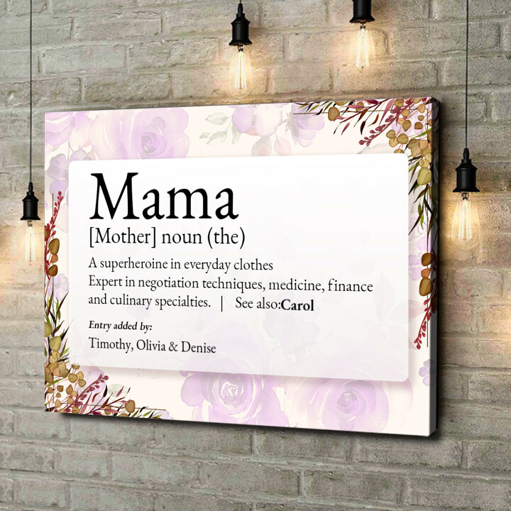 Personalized canvas print Definition Mother