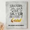 Personalized canvas print Grandpa  Has A Heart Of Gold