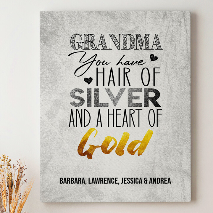 Personalized canvas print Grandma Has A Heart Of Gold