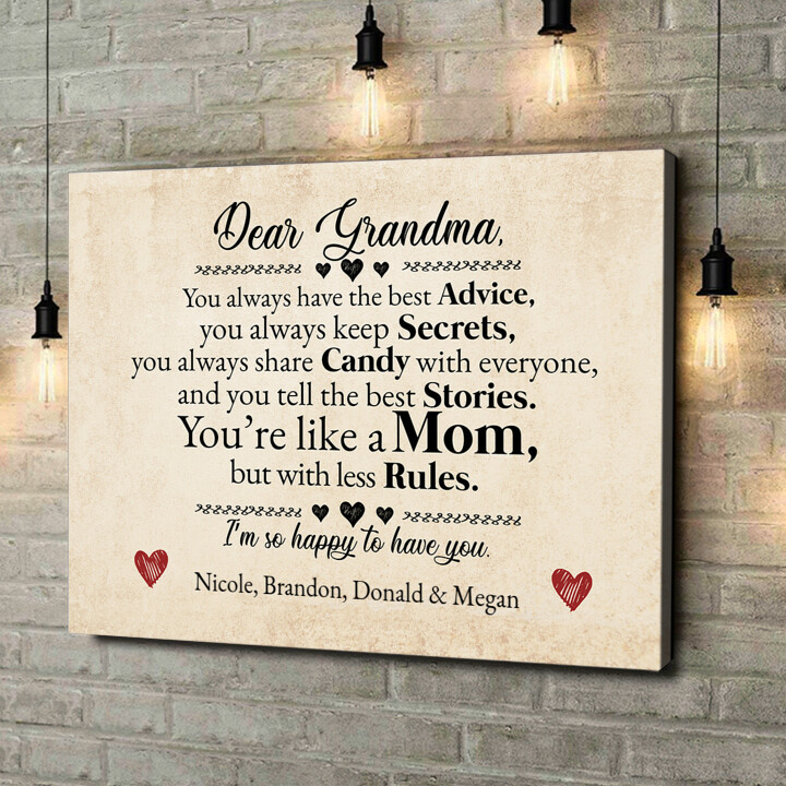 Personalized canvas print Grandma Is The Best