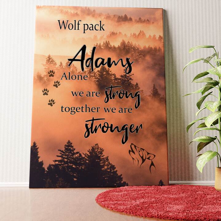 Personalized mural Wolf Family