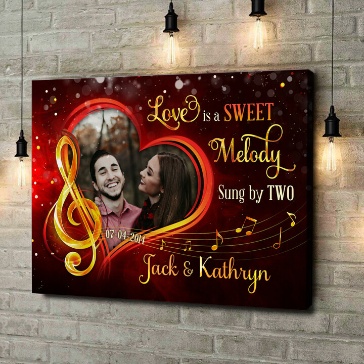 Personalized canvas print The Melody Of Love