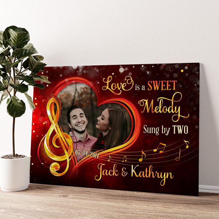 Personalized canvas print The Melody Of Love