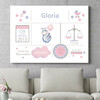 Personalized gift Baby Canvas Hippo