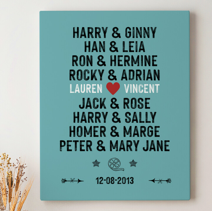 Personalized canvas print You & Me - Film Couples