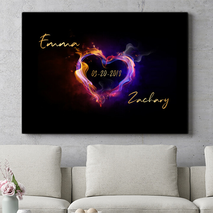 Personalized gift Burning Hearts