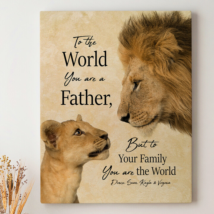 Personalized canvas print Lion Father 2