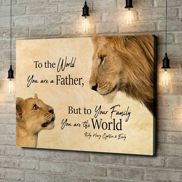 Personalized canvas print Lion Father 2 (Landscape)