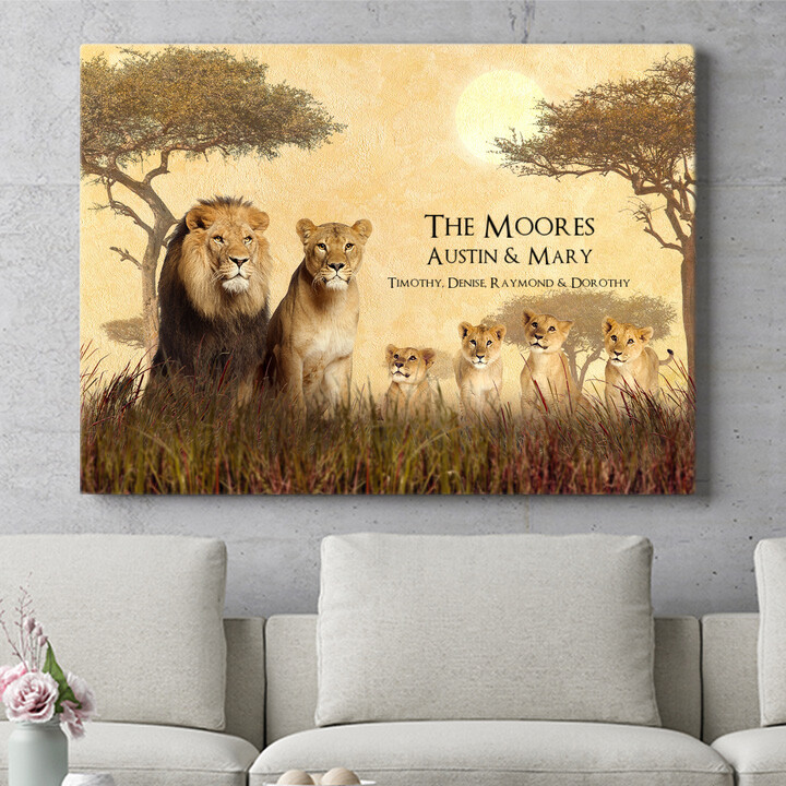 Personalized gift Lion Family