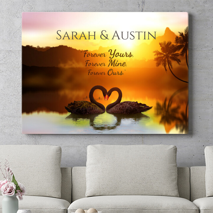 Personalized gift Love Swans