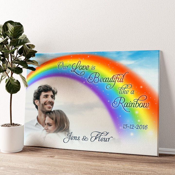 Personalized canvas print Rainbow Love