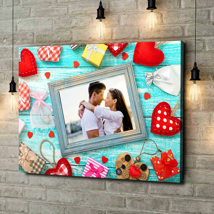 Personalized canvas print Background: Heart To Heart