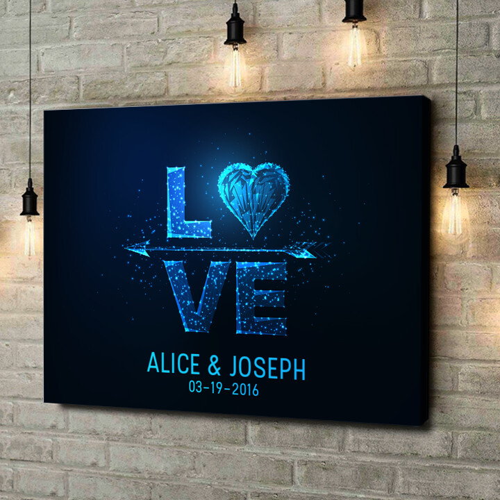 Personalized canvas print Love Squared
