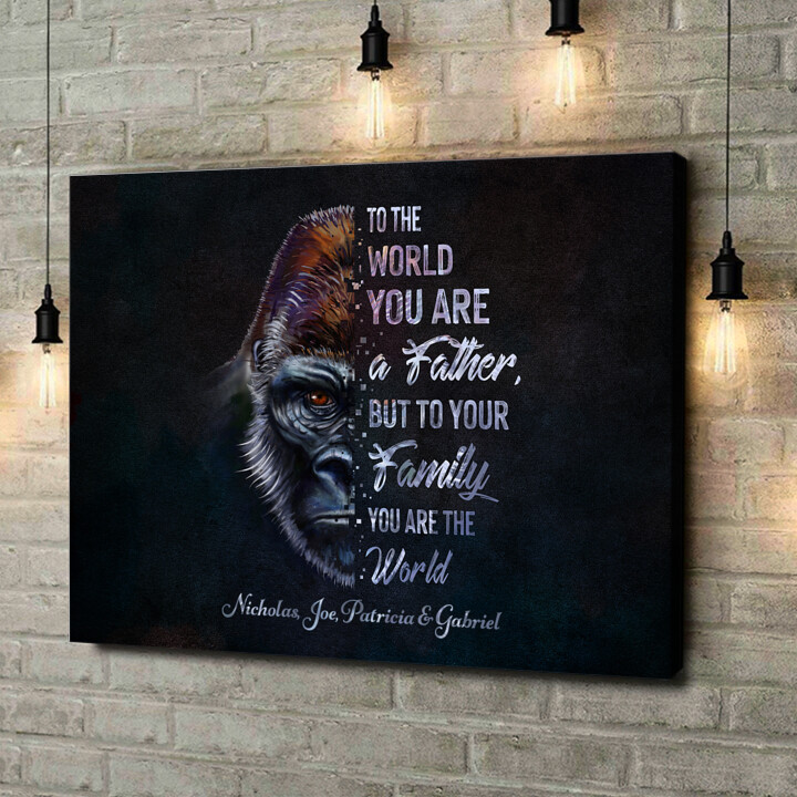 Personalized canvas print Gorilla Father