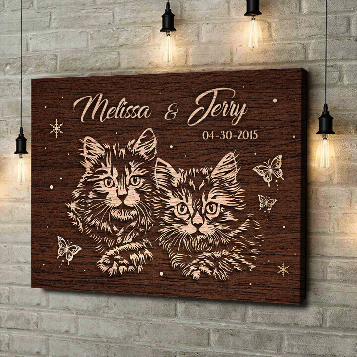 Personalized canvas print Love On Velvet Paws