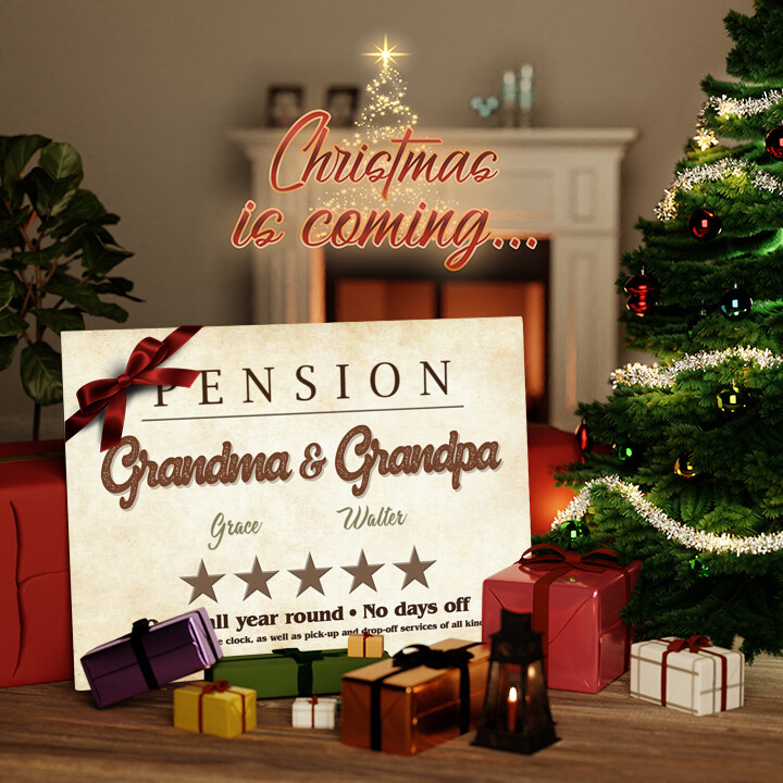 Canvas Gift Pension Grandma & Grandpa