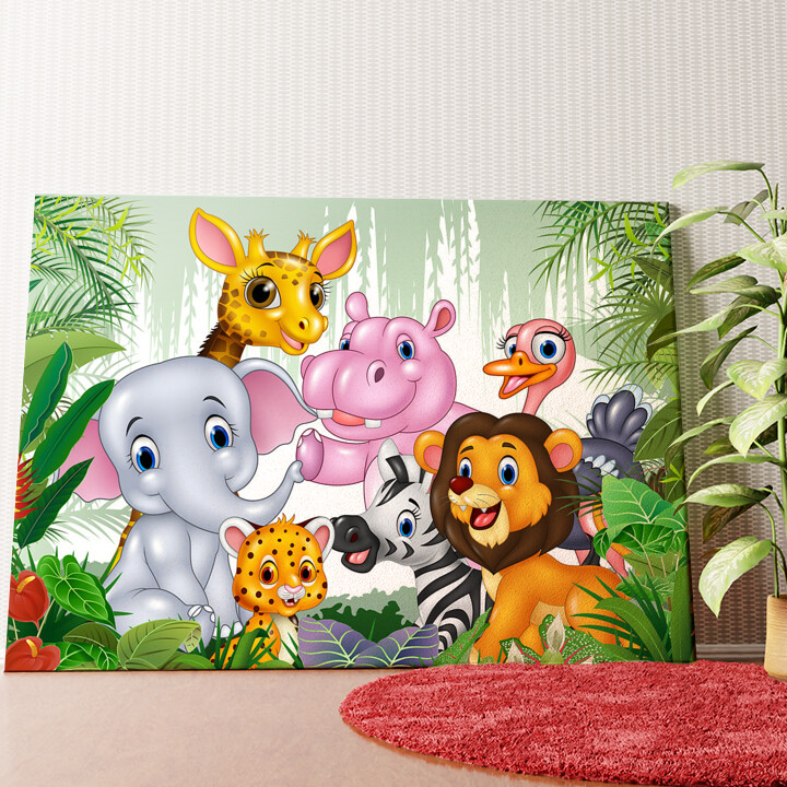 Dessin animé de bébés animaux Murale personnalisée