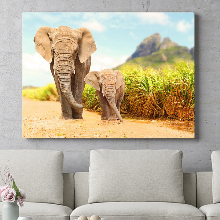 Murale personnalisée Éléphants en Afrique
