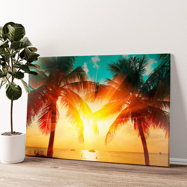 Impression sur toile personnalisée Palmiers dans les Caraïbes