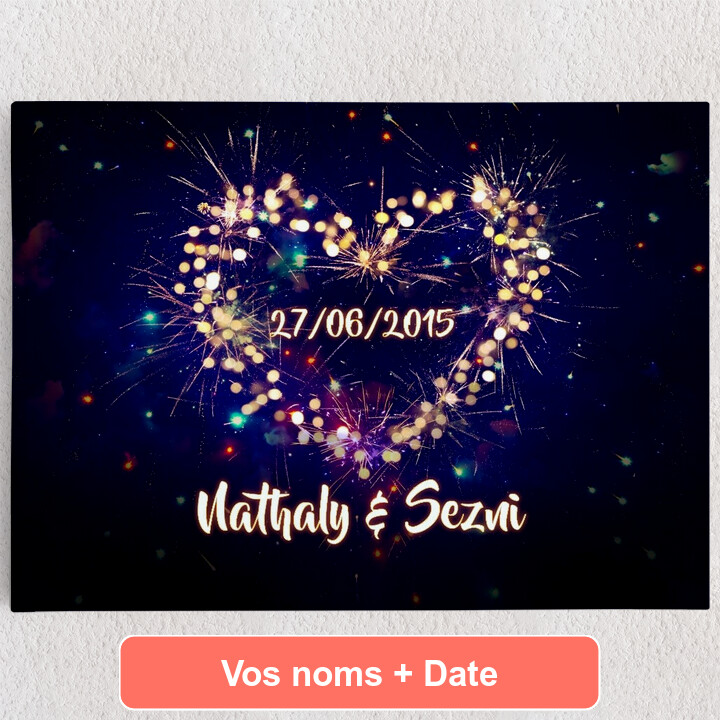 Toile personnalisée Cœur scintillant