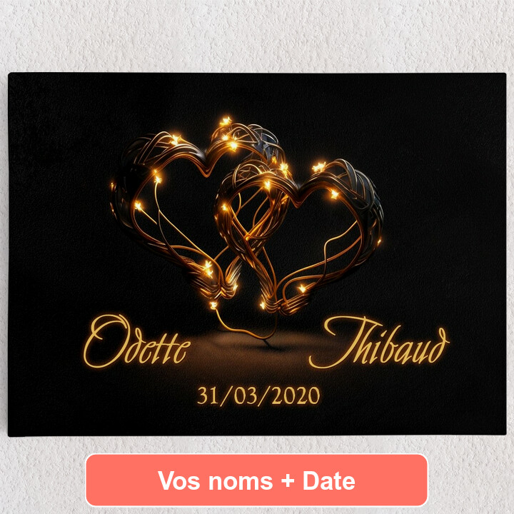 Toile personnalisée Des cœurs clignotants